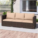 3 Pieces Patio Sectional Sofa Set with Soft Cushions