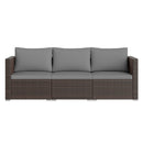 3 Pieces Patio Sectional Sofa Set with Soft Cushions