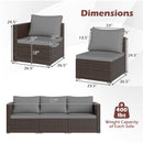 3 Pieces Patio Sectional Sofa Set with Soft Cushions