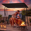 3-Seat Patio Swing Chair with Adjustable Canopy