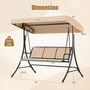 3-Seat Patio Swing Chair with Adjustable Canopy