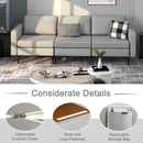 3-Seat Sectional Sofa Couch with Armrest Magazine Pocket and Metal Leg