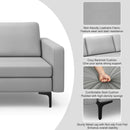 3-Seat Sectional Sofa Couch with Armrest Magazine Pocket and Metal Leg
