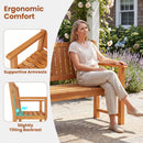 3-Seater Wooden Garden Bench with Backrest, 59 Inch