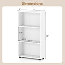 3-Tier Bookcase 42 inch Tall Book Shelf with Anti-Tipping Kit