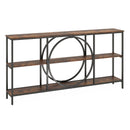 3-Tier Console Table with Faux Marble Top and Storage Shelves for Hallway Living Room