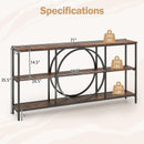 3-Tier Console Table with Faux Marble Top and Storage Shelves for Hallway Living Room