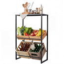 3-Tier Drink Crate Rack with Shelf for Beer and Water for Kitchen and Garage