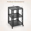 3-Tier End Table with Wheels Rolling Side Table with Open Storage Shelves