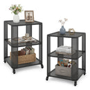 3-Tier End Table with Wheels Rolling Side Table with Open Storage Shelves