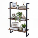 3-Tier Floating Wall Shelf - Rustic Brown