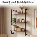 3-Tier Floating Wall Shelf - Rustic Brown
