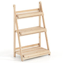 3-Tier Foldable Plant Stand with Slatted Shelves