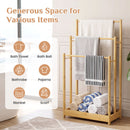 3-Tier Bamboo Towel Rack with Storage Shelf