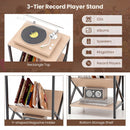 3-Tier Industrial Side Table with V-Shaped Bookshelf