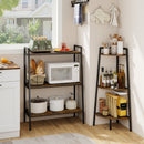 3-Tier Ladder Shelf and Corner Shelf Set with Metal Frame