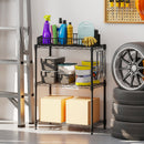 3-Tier Metal Storage Shelving Unit Set of 2 with V-Shaped Wire Rack-Black