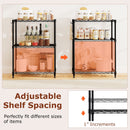 3-Tier Metal Storage Shelving Unit Set of 2 with V-Shaped Wire Rack-Black
