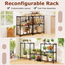 3-Tier Metal Storage Shelving Unit Set of 2 with V-Shaped Wire Rack-Black