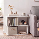 3-Tier S-Shaped End Table with 4 Storage Cubes