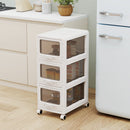 Rolling Storage Cart with Drawers and Lockable Wheels