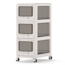 Rolling Storage Cart with Drawers and Lockable Wheels