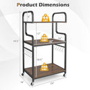 3-Tier Rolling Printer Stand Home Office Large Printer Cart with Storage Shelves