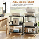 3-Tier Rolling Printer Stand with Adjustable Shelf