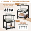 3-Tier Rolling Printer Stand with Adjustable Shelf
