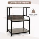 3-Tier Rolling Printer Stand with Adjustable Shelf