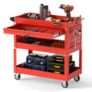 3-Tier Rolling Tool Cart with Lockable Drawer