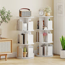 3-Tier Rotating Bookshelf with Dividers and Anti-falling Baffles