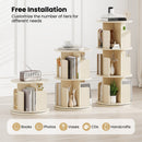3-Tier Rotating Bookshelf with Dividers and Anti-falling Baffles
