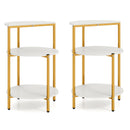 3-Tier Round End Table for Small Space and Bedroom Room