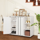 3-Tier Shoe Cabinet with Doors with Adjustable Open Shelves for Entryway
