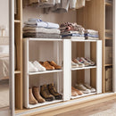 3-Tier Stackable Shoe Rack with Anti-Tip Design - White