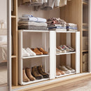 3-Tier Stackable Shoe Rack with Anti-Tip Design - White