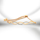 14K Rose Gold Plated .925 Sterling Silver 1/10 cttw Diamond Infinity Twist 4â€-10†Adjustable Bolo Bracelet (I-J Color, I2-I3 Clarity)