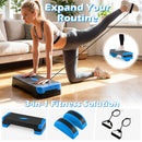 3-in-1 Aerobic Step Platform with Risers and Balance Trainers