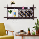 3-in-1 Dining Set: Windsor Chairs Industrial Sideboard & Wall-Mount Wine Rack Combo