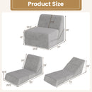 3-in-1 Folding Sofa Bed with Washable Zippered Cover-Gray