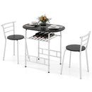 3 pcs Home Kitchen Bistro Pub Dining Table 2 Chairs Set
