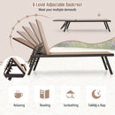 3 Pieces Patio Chaise Lounge Chair and Table Set for Poolside Yard