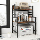 3-Tier Microwave Stand with 2 Open Shelves and Heavy-duty Metal Frame-Rustic Brown