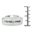 1.08 Carat Genuine Green Sapphire .925 Sterling Silver Ring