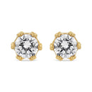 14K White Gold 1/2 Cttw Round Diamond Crown Stud Earring (I-J Color, I1-I2 Clarity)