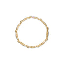10K Yellow and White Gold 3.00 Cttw Diamond Cluster and Wave Link Bracelet (I-J Color, I1-I2 Clarity) - 7.25"