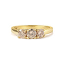 10K Yellow Gold 1.00 Cttw Champagne Diamond 3-Stone Band Ring (J-K Color, I1-I2 Clarity) - Size 7