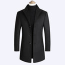 Middle-aged Men's Coat Stand-up Collar Woolen Coat