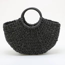 Straw Hand-woven Tote Bag With Dual Straps